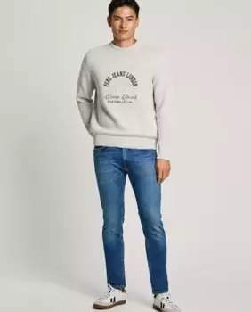 Мужские конические джинсы Stanley с эффектом потертости Pepe Jeans, синий