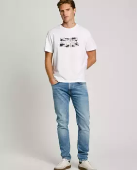 Мужские конические джинсы Stanley с эффектом потертости Pepe Jeans, голубой