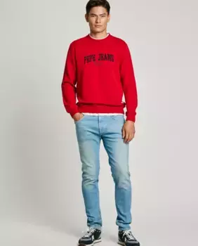 Мужские конические джинсы Stanley с эффектом потертости Pepe Jeans, голубой