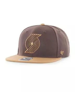 Мужские коричневые кепка Portland Trail Blazers No Shot, двухцветная кепка Captain Snapback '47 Brand