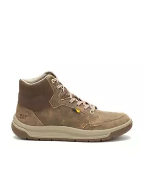 Мужские коричневые кожаные кроссовки на шнуровке Caterpillar, коричневый