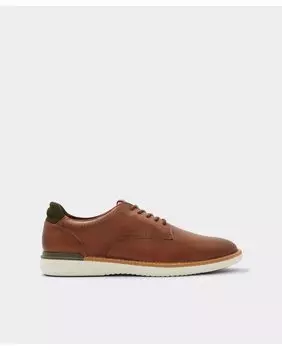 Мужские коричневые кожаные кроссовки с круглым носком Aldo, коричневый