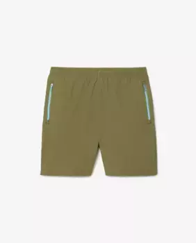 Мужские короткие брюки на молнии свободного кроя зеленого цвета Lacoste, цвет Verde Militar