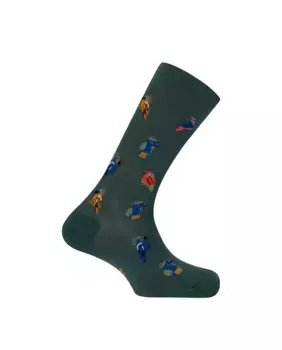 Мужские короткие хлопковые носки с тропическими птицами Punto Blanco, зеленый