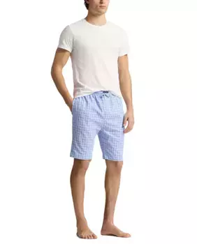 Мужские короткие хлопковые пижамные штаны с принтом Polo Ralph Lauren, синий