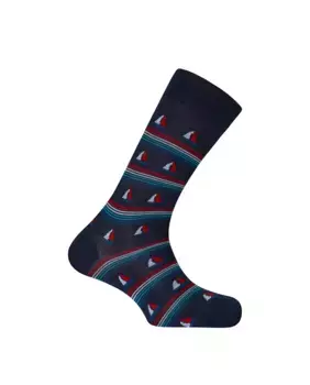 Мужские короткие носки из мерсеризованного хлопка с изображением парусных лодок Сделано в Испании Punto Blanco, синий