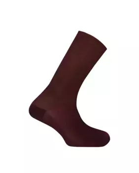 Мужские короткие носки из мерсеризованного хлопка в рубчик - Tentesolo Punto Blanco, цвет Granate