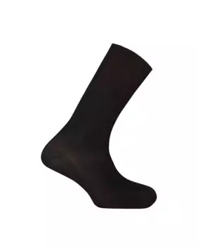 Мужские короткие носки из мерсеризованного хлопка в рубчик - Tentesolo Punto Blanco, черный