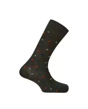 Мужские короткие носки из мерсеризованного хлопка в горошек Сделано в Испании Punto Blanco, зеленый