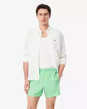 Мужские короткие шорты для плавания с цветными блоками Lacoste, зеленый