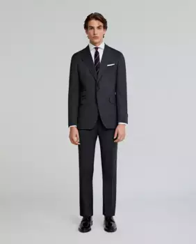 Мужские костюмные брюки из шерсти стандартного кроя Scalpers, серый