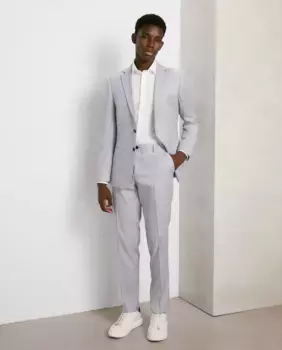 Мужские костюмные брюки в клетку Easy Wear, жемчужно-серый