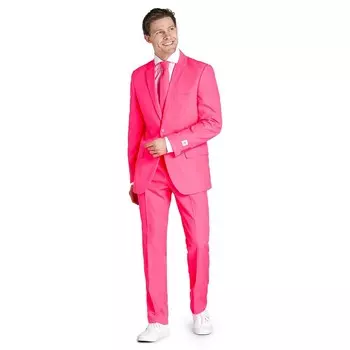 Мужские костюмы OppoОблегающий однотонный костюм и галстук OppoSuits, цвет Neon Pink