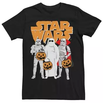 Мужские костюмы трио «Звездные войны» Футболка с логотипом на Хэллоуин Star Wars, черный