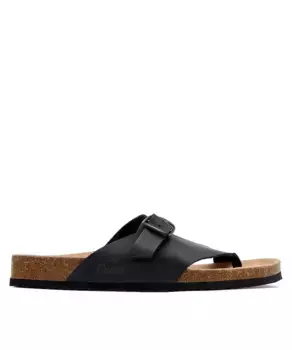 Мужские кожаные босоножки с носком CASTELL MENORCA, черный