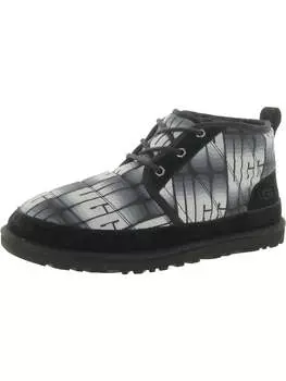 Мужские кожаные ботильоны NEUMEL на подкладке из искусственного меха UGG, цвет Black/White