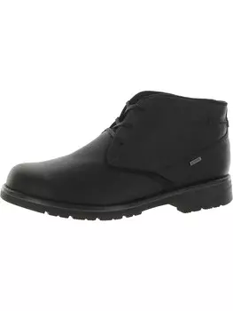 Мужские кожаные ботильоны с шагреневой отделкой Clarks, цвет Pebbled Black