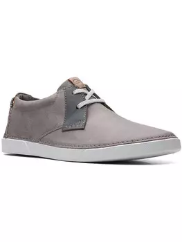 Мужские кожаные ботинки чукка на шнуровке Gereld Low Clarks, цвет Grey Leather