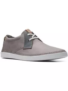 Мужские кожаные ботинки чукка на шнуровке Gereld Low Clarks, цвет Grey Leather