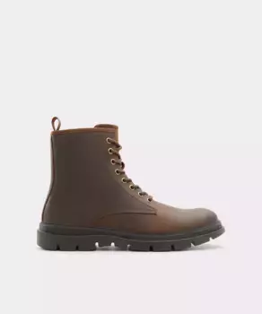 Мужские кожаные ботинки с круглым носком Aldo, коричневый