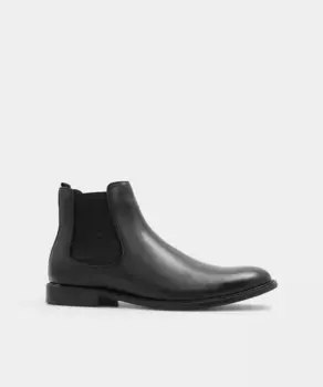 Мужские кожаные ботинки с круглым носком Aldo, черный