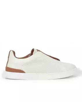 Мужские кожаные кроссовки на эластичных шнурках однотонного цвета Kangaroos, белый