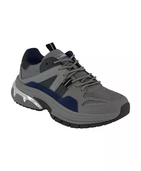 Мужские кожаные кроссовки на массивной двухцветной подошве KARL LAGERFELD PARIS, серый