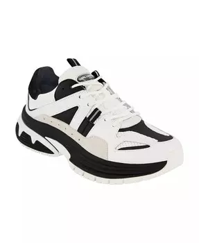 Мужские кожаные кроссовки на массивной двухцветной подошве KARL LAGERFELD PARIS, черный