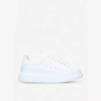 Мужские кожаные кроссовки на платформе для показа Alexander Mcqueen, белый