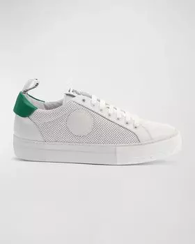 Мужские кожаные кроссовки на платформе с логотипом John Galliano Paris, цвет White