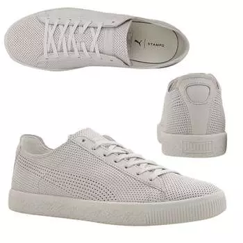 Мужские кожаные кроссовки на шнуровке X Stamped Clyde 362736 02 y19b Puma, белый