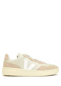Мужские кожаные кроссовки натурального кремового цвета v-90 Veja
