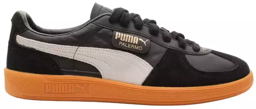 Мужские кожаные кроссовки PUMA Palermo, цвет Black/Gum