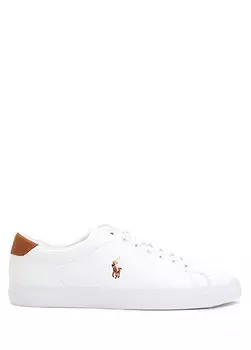 Мужские кожаные кроссовки с белым логотипом Polo Ralph Lauren