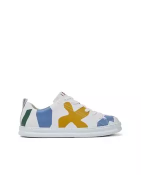 Мужские кожаные кроссовки с белыми принтами Camper, белый