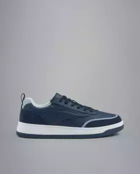 Мужские кожаные кроссовки с контрастной отделкой Paul & Shark, темно-синий