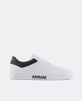 Мужские кожаные кроссовки с логотипом сбоку Armani Exchange, белый