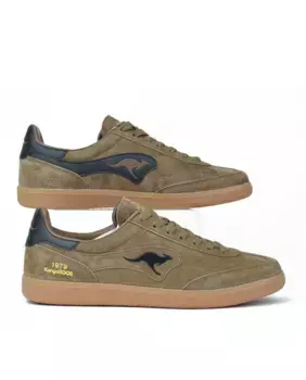 Мужские кожаные кроссовки с логотипом сбоку Kangaroos, цвет Topo