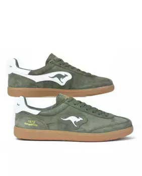 Мужские кожаные кроссовки с логотипом сбоку Kangaroos, зеленый