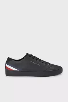 Мужские кожаные кроссовки с логотипом SHOES FM0FM04778 Tommy Hilfiger, черный