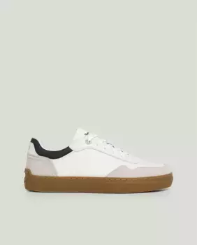 Мужские кожаные кроссовки с замшевыми деталями Pepe Jeans, белый