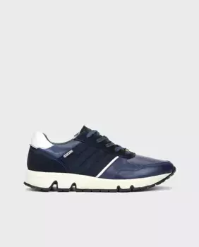 Мужские кожаные кроссовки со шнурками синего цвета Pikolinos, синий