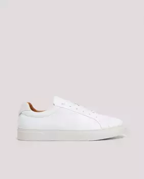 Мужские кожаные кроссовки со шнуровкой и чашечной подошвой Hackett, белый