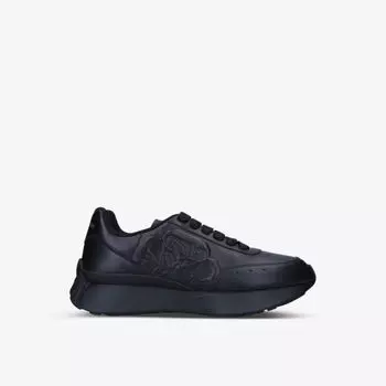 Мужские кожаные кроссовки Sprint Runner с тисненым логотипом Alexander Mcqueen, черный