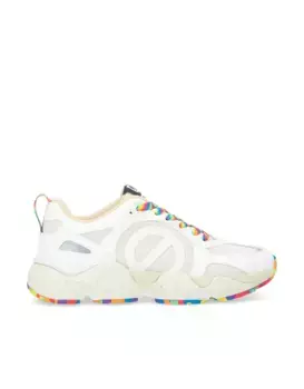 Мужские кожаные кроссовки в сочетании с переработанной сеткой и деталями, которые светятся в темноте No Name, белый