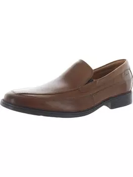 Мужские кожаные лоферы без шнуровки Tilden Free Clarks, цвет Dark Tan Leather