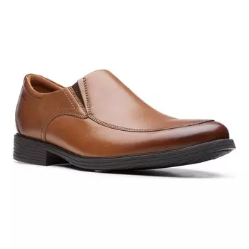 Мужские кожаные лоферы Clarks Whiddon Step, цвет Dark Tan