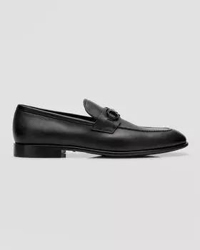 Мужские кожаные лоферы Foster Gancini Bit Ferragamo, цвет Nero