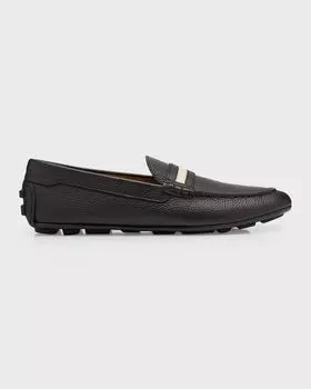 Мужские кожаные лоферы Karlos для вождения Bally, цвет Black