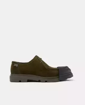 Мужские кожаные лоферы на шнуровке Camper, зеленый
